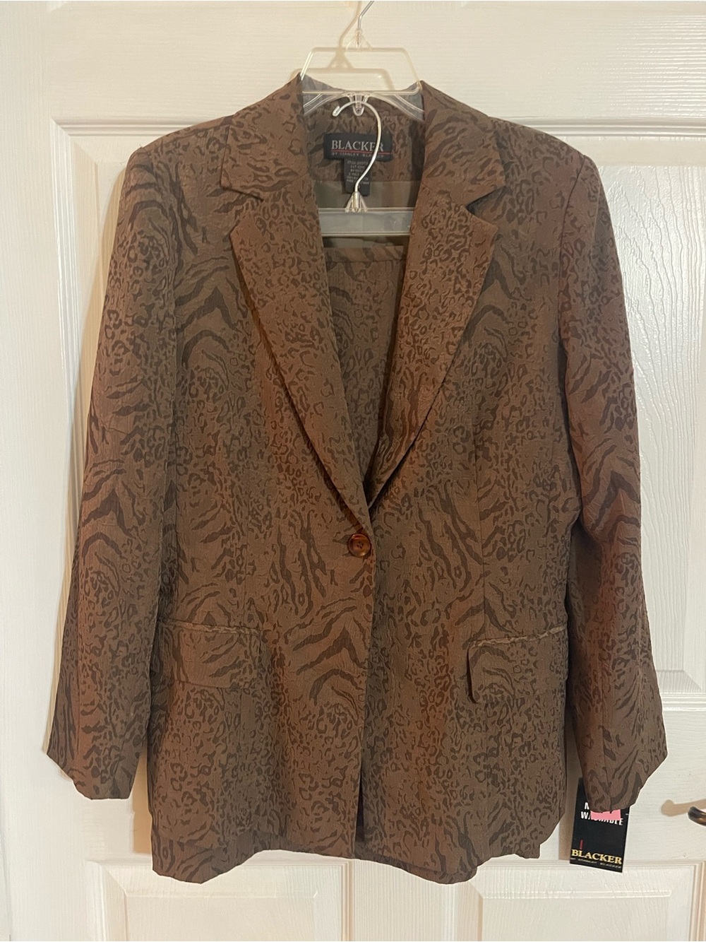 BLACKER Brown Patterned Women's Blazer